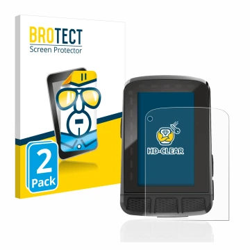 Face avant d’un emballage produit avec le logo de la marque BROTECT. À côté, l’appareil Wahoo Elemnt Roam 2 est représenté ave