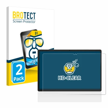 Face avant d’un emballage produit avec le logo de la marque BROTECT. À côté, l’appareil Jumper EZpad M11 est représenté avec l