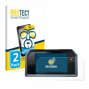 Face avant d’un emballage produit avec le logo de la marque BROTECT. À côté, l’appareil Yamaha Tmax 560 2023 est représenté av