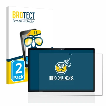 Face avant d’un emballage produit avec le logo de la marque BROTECT. À côté, l’appareil Mediacom SmartPad Azimut 3 Lite 4G est