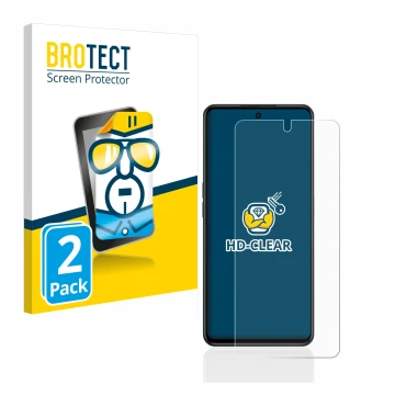 Face avant d’un emballage produit avec le logo de la marque BROTECT. À côté, l’appareil Oppo A98 5G est représenté avec la pro