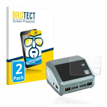 Face avant d’un emballage produit avec le logo de la marque BROTECT. À côté, l’appareil SkyRc D200 neo est représenté avec la 