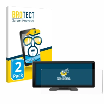 Face avant d’un emballage produit avec le logo de la marque BROTECT. À côté, l’appareil Carpuride W103 10.3