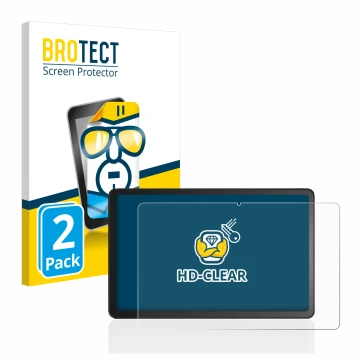 Face avant d’un emballage produit avec le logo de la marque BROTECT. À côté, l’appareil Amazon Fire Max 11 est représenté avec