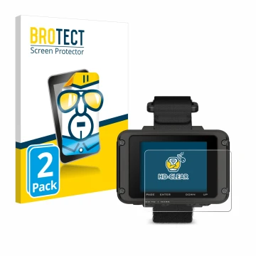 Face avant d’un emballage produit avec le logo de la marque BROTECT. À côté, l’appareil Garmin Foretrex 801 est représenté ave