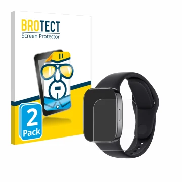 Face avant d’un emballage produit avec le logo de la marque BROTECT. À côté, l’appareil Xiaomi Redmi Watch 3 est représenté av