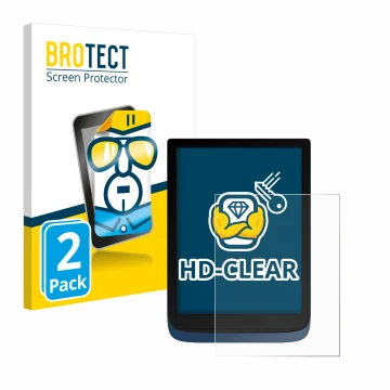 Face avant d’un emballage produit avec le logo de la marque BROTECT. À côté, l’appareil Vivlio InkPad 3 est représenté avec la