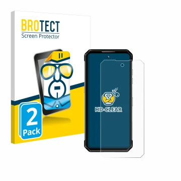 Face avant d’un emballage produit avec le logo de la marque BROTECT. À côté, l’appareil Oukitel WP21 Ultra est représenté avec