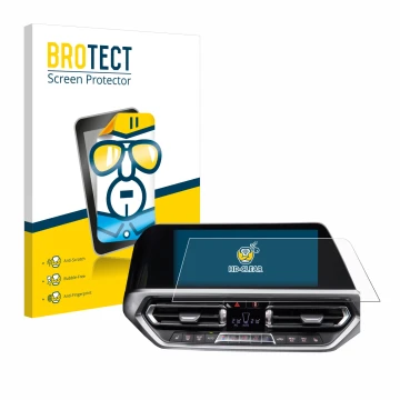 Face avant d’un emballage produit avec le logo de la marque BROTECT. À côté, l’appareil BMW 3 G20 2020 est représenté avec la 