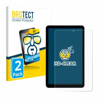 Face avant d’un emballage produit avec le logo de la marque BROTECT. À côté, l’appareil Alldocube iPlay 50 mini est représenté