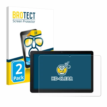 Face avant d’un emballage produit avec le logo de la marque BROTECT. À côté, l’appareil Acer Iconia Tab M10 est représenté ave