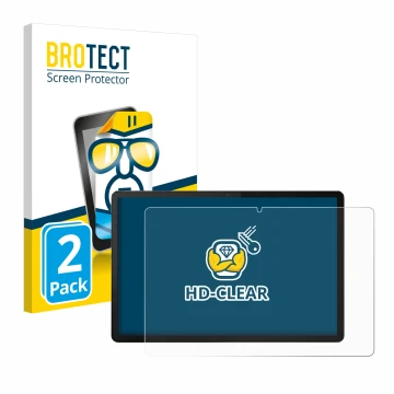 Face avant d’un emballage produit avec le logo de la marque BROTECT. À côté, l’appareil Lenovo Tab P12 2023 est représenté ave