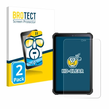 Face avant d’un emballage produit avec le logo de la marque BROTECT. À côté, l’appareil Oukitel RT3 est représenté avec la pro