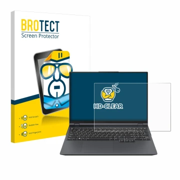 Face avant d’un emballage produit avec le logo de la marque BROTECT. À côté, l’appareil Lenovo Legion Pro 5i Gen 8 16