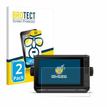 Face avant d’un emballage produit avec le logo de la marque BROTECT. À côté, l’appareil Garmin ECHOMAP UHD2 9