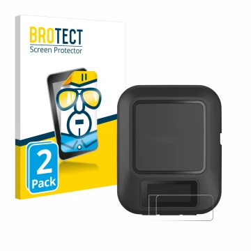 Face avant d’un emballage produit avec le logo de la marque BROTECT. À côté, l’appareil Garmin inReach Messenger est représent