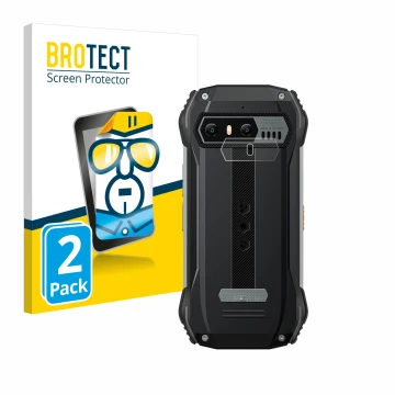 Face avant d’un emballage produit avec le logo de la marque BROTECT. À côté, l’appareil Blackview N6000 (Caméra UNIQUEMENT) es