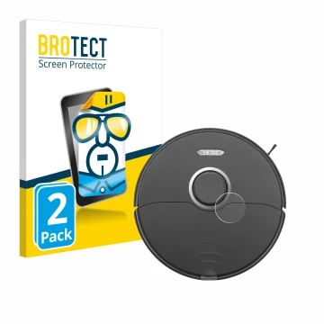 Face avant d’un emballage produit avec le logo de la marque BROTECT. À côté, l’appareil Roborock S8 Lidar Sensor (modèle blanc