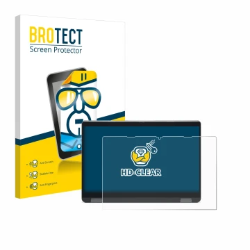 Face avant d’un emballage produit avec le logo de la marque BROTECT. À côté, l’appareil Dell Latitude 5340 2-in-1 est représen