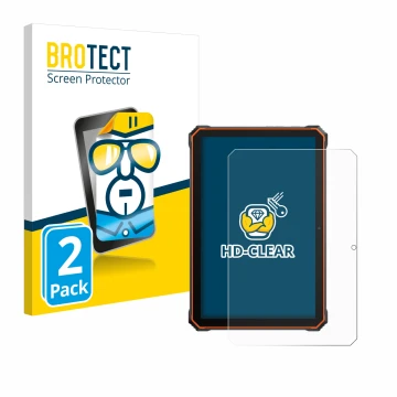 Face avant d’un emballage produit avec le logo de la marque BROTECT. À côté, l’appareil Blackview Active 6 est représenté avec
