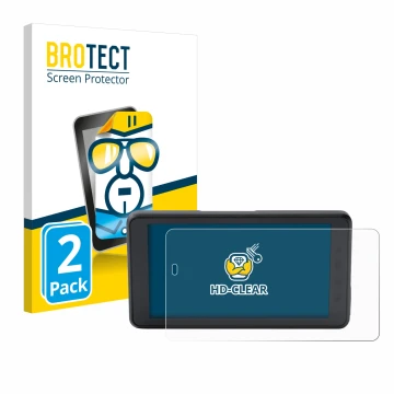 Face avant d’un emballage produit avec le logo de la marque BROTECT. À côté, l’appareil BMW ConnectedRide Navigator est représ