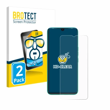 Face avant d’un emballage produit avec le logo de la marque BROTECT. À côté, l’appareil Tecno Spark 7 est représenté avec la p
