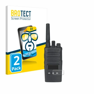 Face avant d’un emballage produit avec le logo de la marque BROTECT. À côté, l’appareil Motorola XT460 est représenté avec la 