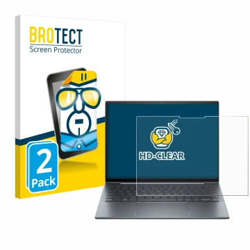 Face avant d’un emballage produit avec le logo de la marque BROTECT. À côté, l’appareil HP Dragonfly G4 Non-Touch est représen