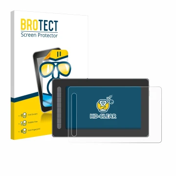 Face avant d’un emballage produit avec le logo de la marque BROTECT. À côté, l’appareil XP-Pen Artist 12 (2e Gen.) est représe