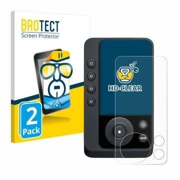 Face avant d’un emballage produit avec le logo de la marque BROTECT. À côté, l’appareil Profoto Connect Pro est représenté ave