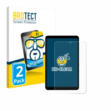 Face avant d’un emballage produit avec le logo de la marque BROTECT. À côté, l’appareil Alldocube iPlay 50 mini Pro est représ