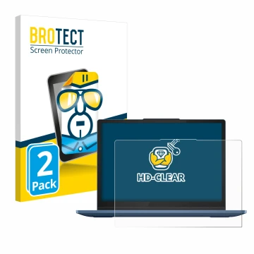 Face avant d’un emballage produit avec le logo de la marque BROTECT. À côté, l’appareil Lenovo IdeaPad Flex 3 Chrome 12IAN8 es