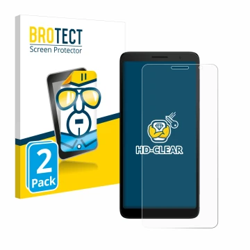 Face avant d’un emballage produit avec le logo de la marque BROTECT. À côté, l’appareil TCL 501 est représenté avec la protect