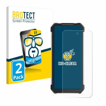Face avant d’un emballage produit avec le logo de la marque BROTECT. À côté, l’appareil Unihertz Tank 3 Pro est représenté ave