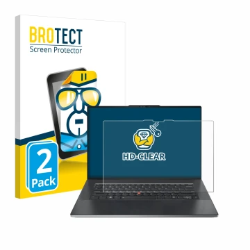 Face avant d’un emballage produit avec le logo de la marque BROTECT. À côté, l’appareil Lenovo ThinkPad Z13 Gen 2 est représen
