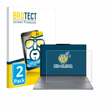Face avant d’un emballage produit avec le logo de la marque BROTECT. À côté, l’appareil Lenovo ThinkBook 13x Gen 4 est représe
