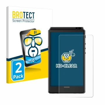 Face avant d’un emballage produit avec le logo de la marque BROTECT. À côté, l’appareil Hiby R6 III est représenté avec la pro