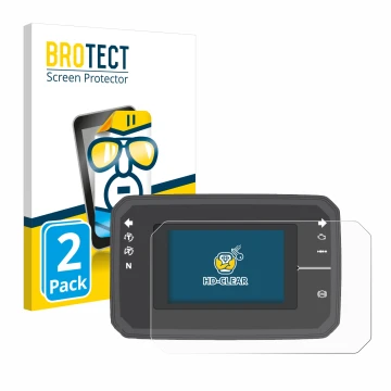 Face avant d’un emballage produit avec le logo de la marque BROTECT. À côté, l’appareil Honda CB650R TFT Display est représent