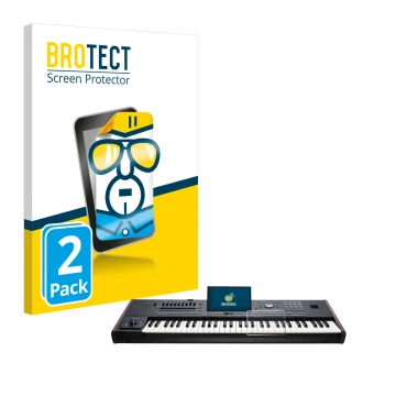 Face avant d’un emballage produit avec le logo de la marque BROTECT. À côté, l’appareil KORG Pa5X est représenté avec la prote