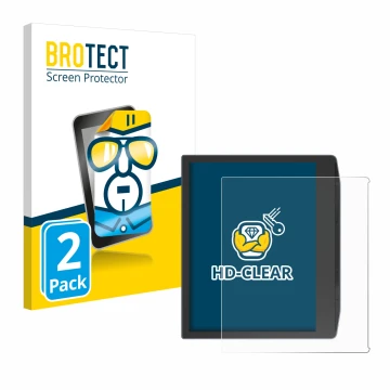 Face avant d’un emballage produit avec le logo de la marque BROTECT. À côté, l’appareil PocketBook Era Color est représenté av