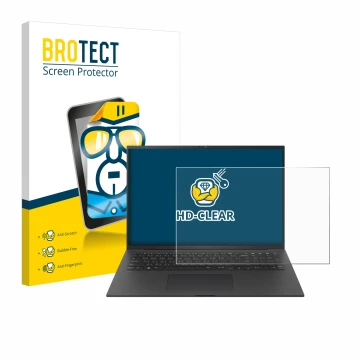 Face avant d’un emballage produit avec le logo de la marque BROTECT. À côté, l’appareil LG gram Pro 17 2024 est représenté ave