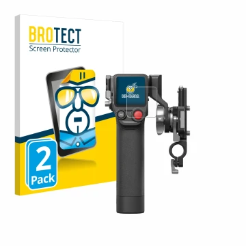 Face avant d’un emballage produit avec le logo de la marque BROTECT. À côté, l’appareil DJI Focus Pro- Grip est représenté ave