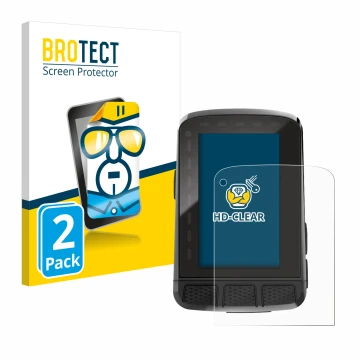 Face avant d’un emballage produit avec le logo de la marque BROTECT. À côté, l’appareil Wahoo Elemnt Roam V2 GPS est représent
