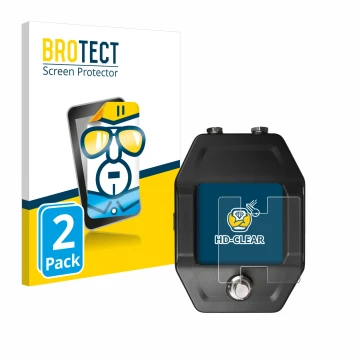 Face avant d’un emballage produit avec le logo de la marque BROTECT. À côté, l’appareil Shure GLXD16+ est représenté avec la p