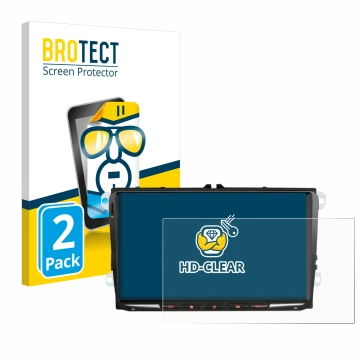 Face avant d’un emballage produit avec le logo de la marque BROTECT. À côté, l’appareil Erisin ES8998V 9