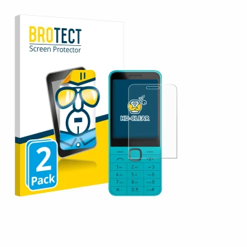 Face avant d’un emballage produit avec le logo de la marque BROTECT. À côté, l’appareil Nokia 235 4G (2024) est représenté ave