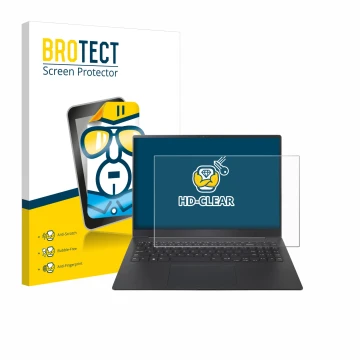 Face avant d’un emballage produit avec le logo de la marque BROTECT. À côté, l’appareil LG gram Pro 16 2024 est représenté ave