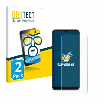 Face avant d’un emballage produit avec le logo de la marque BROTECT. À côté, l’appareil Telekom T Phone 2 est représenté avec 
