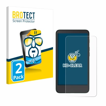 Face avant d’un emballage produit avec le logo de la marque BROTECT. À côté, l’appareil Xiaomi Moaan InkPalm 5 est représenté 