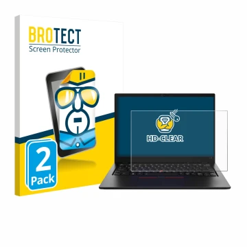 Face avant d’un emballage produit avec le logo de la marque BROTECT. À côté, l’appareil Lenovo ThinkPad L13 Gen 5 est représen